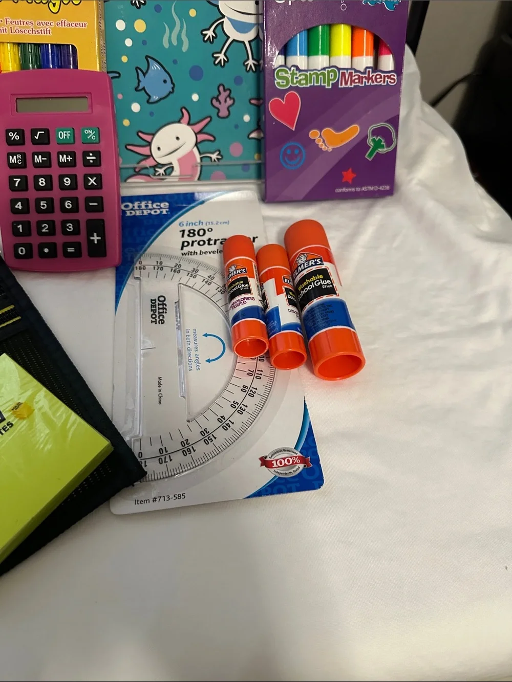 School Supplies Bundle — Pink Calculator & Teal Composition Book bundle of 10NWT